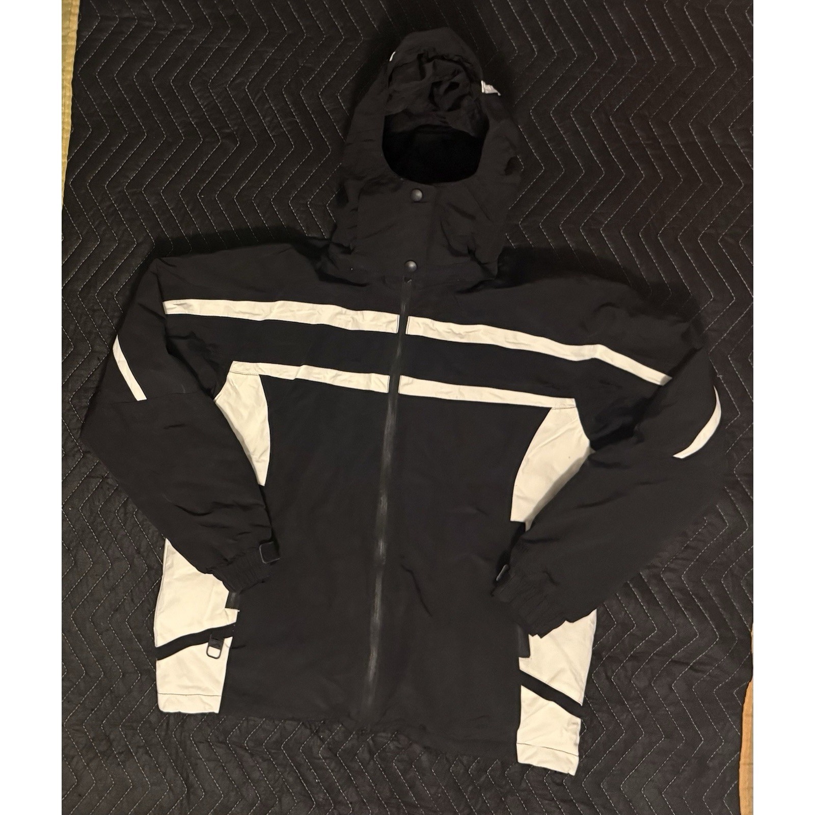 Polar Edge Gold Series Ski Jacket Womens Medium M Black White Hooded Snowboard